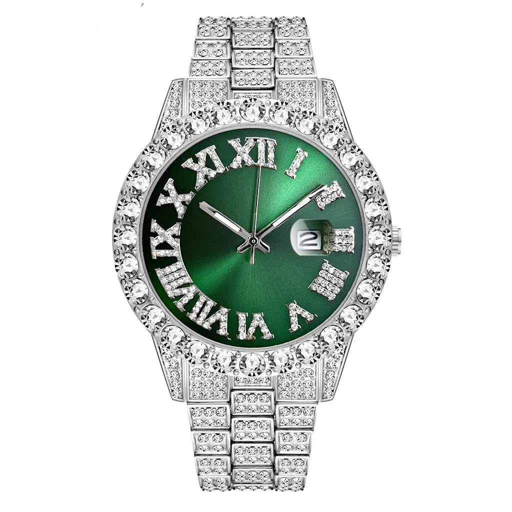 Watch Men Luxury Brand Full Diamond Mens Watches AAA CZ Quartz Men'S Watch Waterproof Hip Hop Male Clock Gift for Men