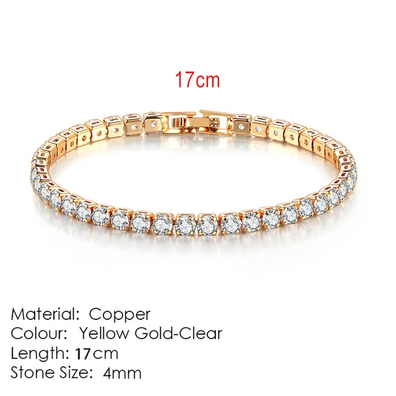 Fashion Multicolor Tennis Bracelet for Women 2.5/3/4/5Mm Zirconia Charm Designer Tennis Chain Men Bracelet Wedding Jewelry KC128