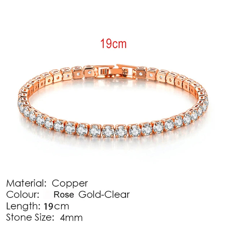 Fashion Multicolor Tennis Bracelet for Women 2.5/3/4/5Mm Zirconia Charm Designer Tennis Chain Men Bracelet Wedding Jewelry KC128