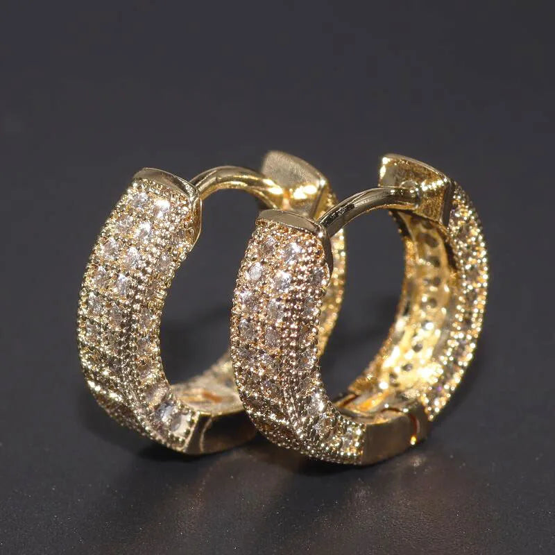 Iced Out Cz Hoop Earrings Premium Hypoallergenic Earrings Statement Mens Hip Hop Punk Rock Rapper Jewelry