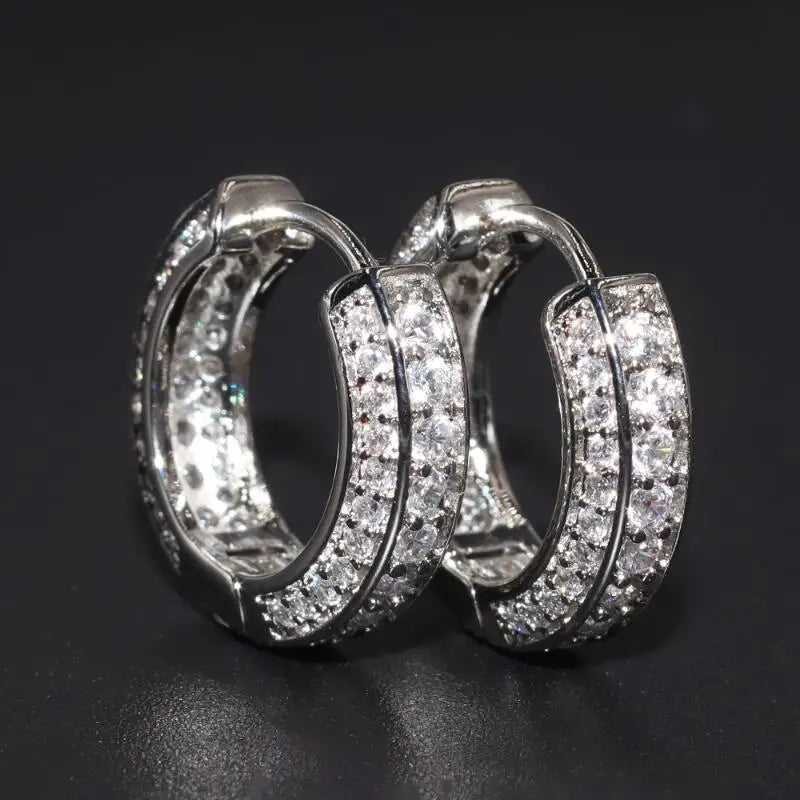 Iced Out Cz Hoop Earrings Premium Hypoallergenic Earrings Statement Mens Hip Hop Punk Rock Rapper Jewelry