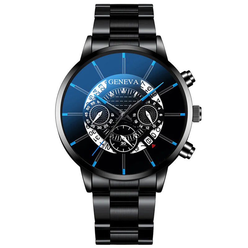Steel Band Calendar Quartz Watch