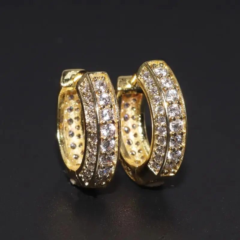 Iced Out Cz Hoop Earrings Premium Hypoallergenic Earrings Statement Mens Hip Hop Punk Rock Rapper Jewelry