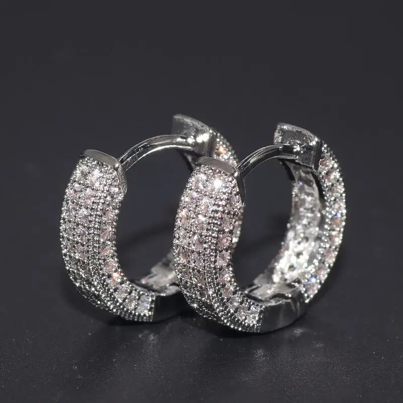Iced Out Cz Hoop Earrings Premium Hypoallergenic Earrings Statement Mens Hip Hop Punk Rock Rapper Jewelry