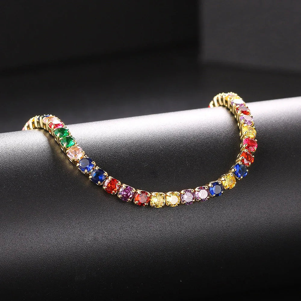 Hip Hop Iced Out Tennis Chain Necklace for Men Women Luxury Cubic Zircon Crystal Short Rock Neck Accessories Jewelry OHN016