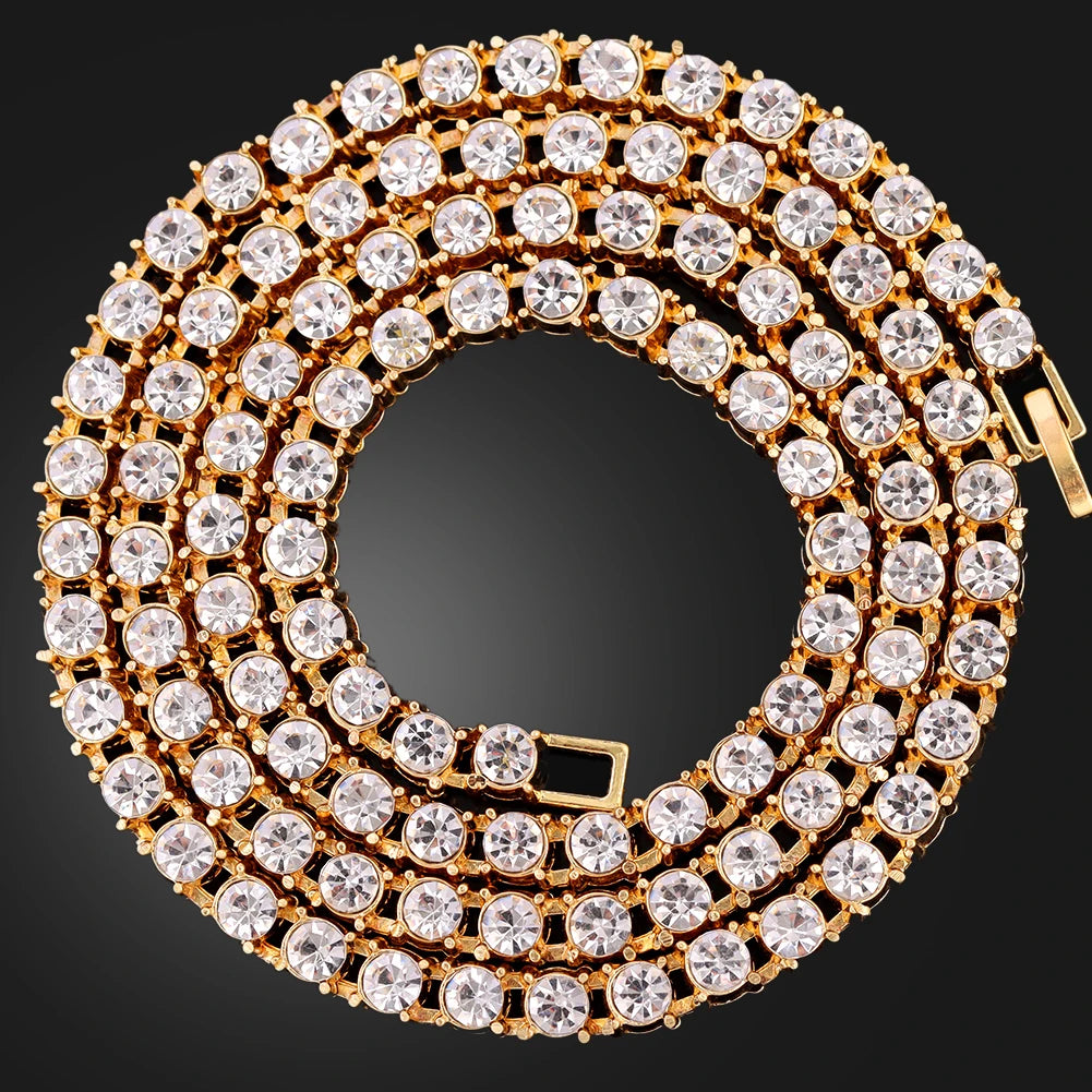 Hip Hop Men Iced Out Chain Prong Rhombus Cuban Link Necklace 14/20MM Width Gold Silver Color Thick Cuban Chain Necklace Jewelry