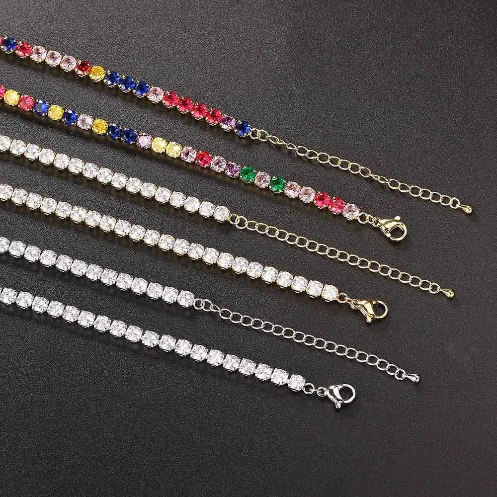 Hip Hop Iced Out Tennis Chain Necklace for Men Women Luxury Cubic Zircon Crystal Short Rock Neck Accessories Jewelry OHN016