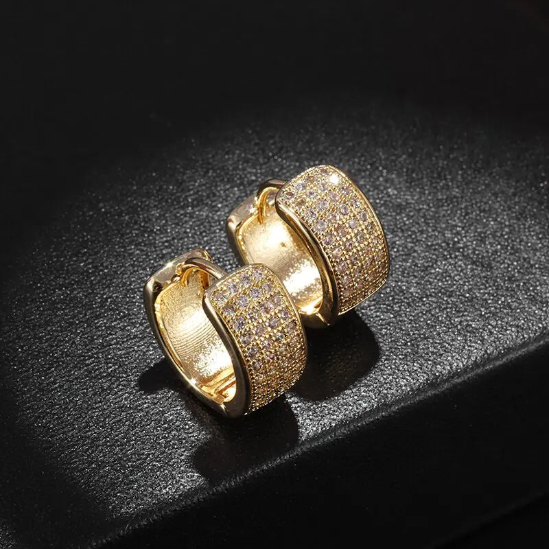 Iced Out Cz Hoop Earrings Premium Hypoallergenic Earrings Statement Mens Hip Hop Punk Rock Rapper Jewelry