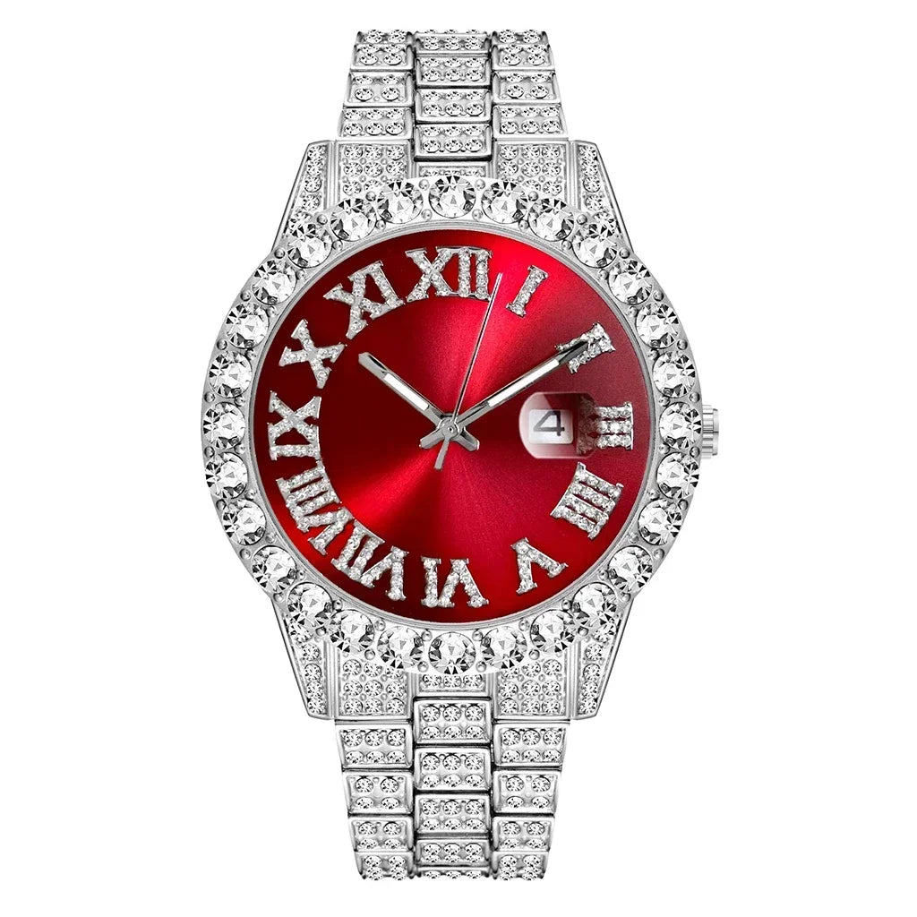 Watch Men Luxury Brand Full Diamond Mens Watches AAA CZ Quartz Men'S Watch Waterproof Hip Hop Male Clock Gift for Men