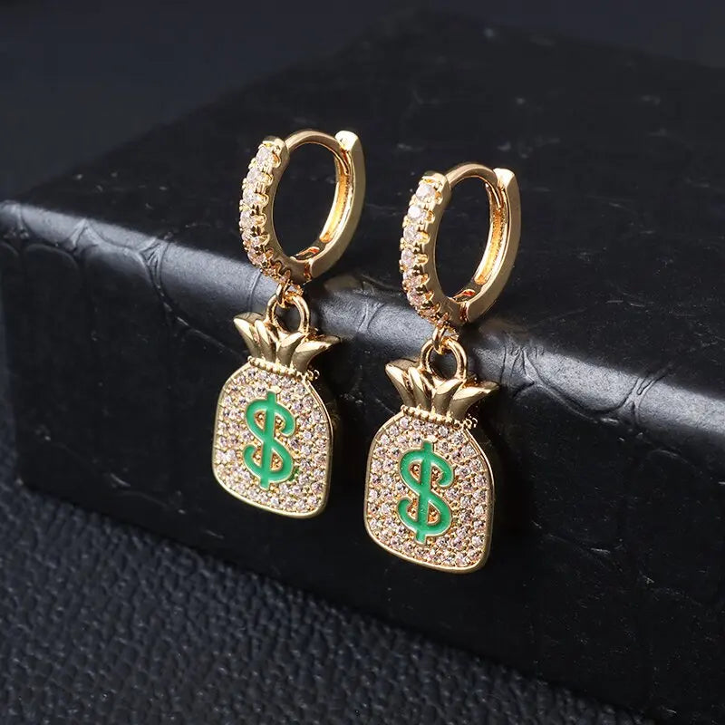 Iced Out Cz Hoop Earrings Premium Hypoallergenic Earrings Statement Mens Hip Hop Punk Rock Rapper Jewelry