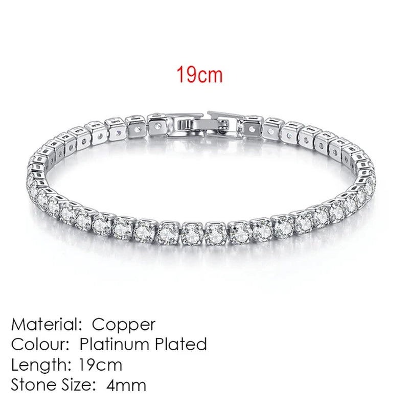 Fashion Multicolor Tennis Bracelet for Women 2.5/3/4/5Mm Zirconia Charm Designer Tennis Chain Men Bracelet Wedding Jewelry KC128