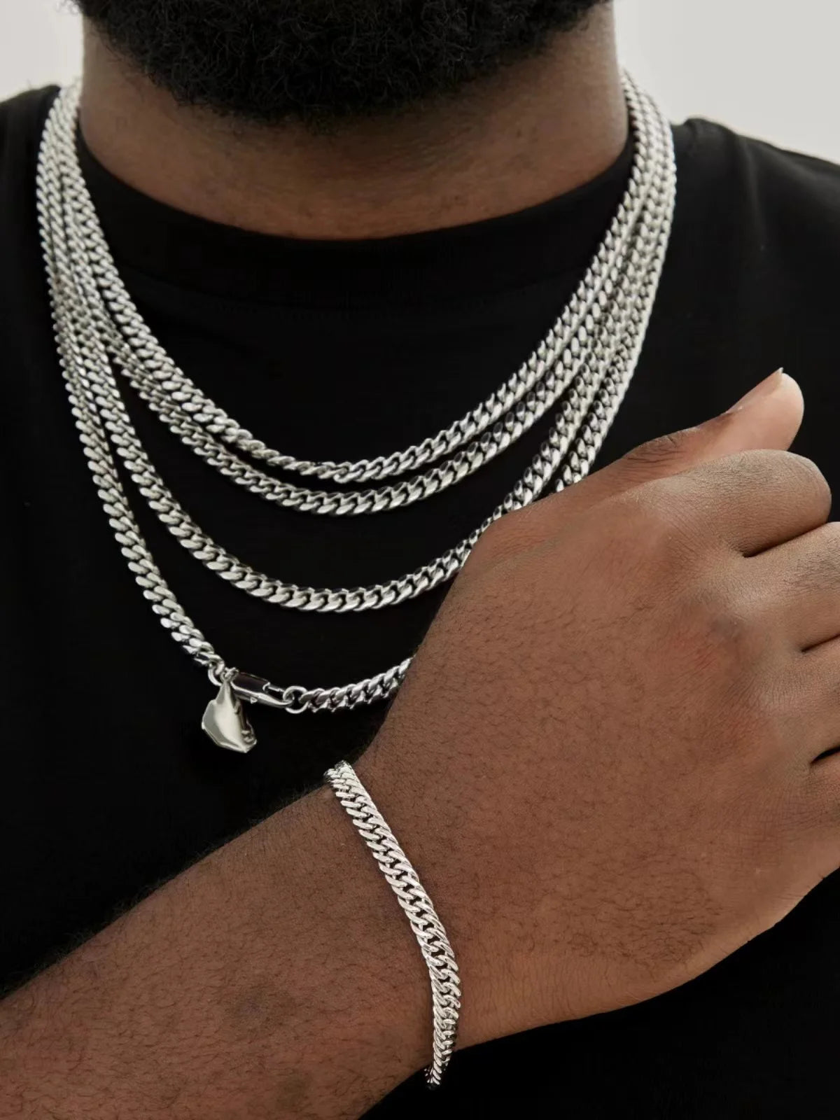 Simple Stainless Steel Silver Color NK Chain Bracelet for Men Hip Hop Jewelry Trendy Party Accessories Women Bracelet