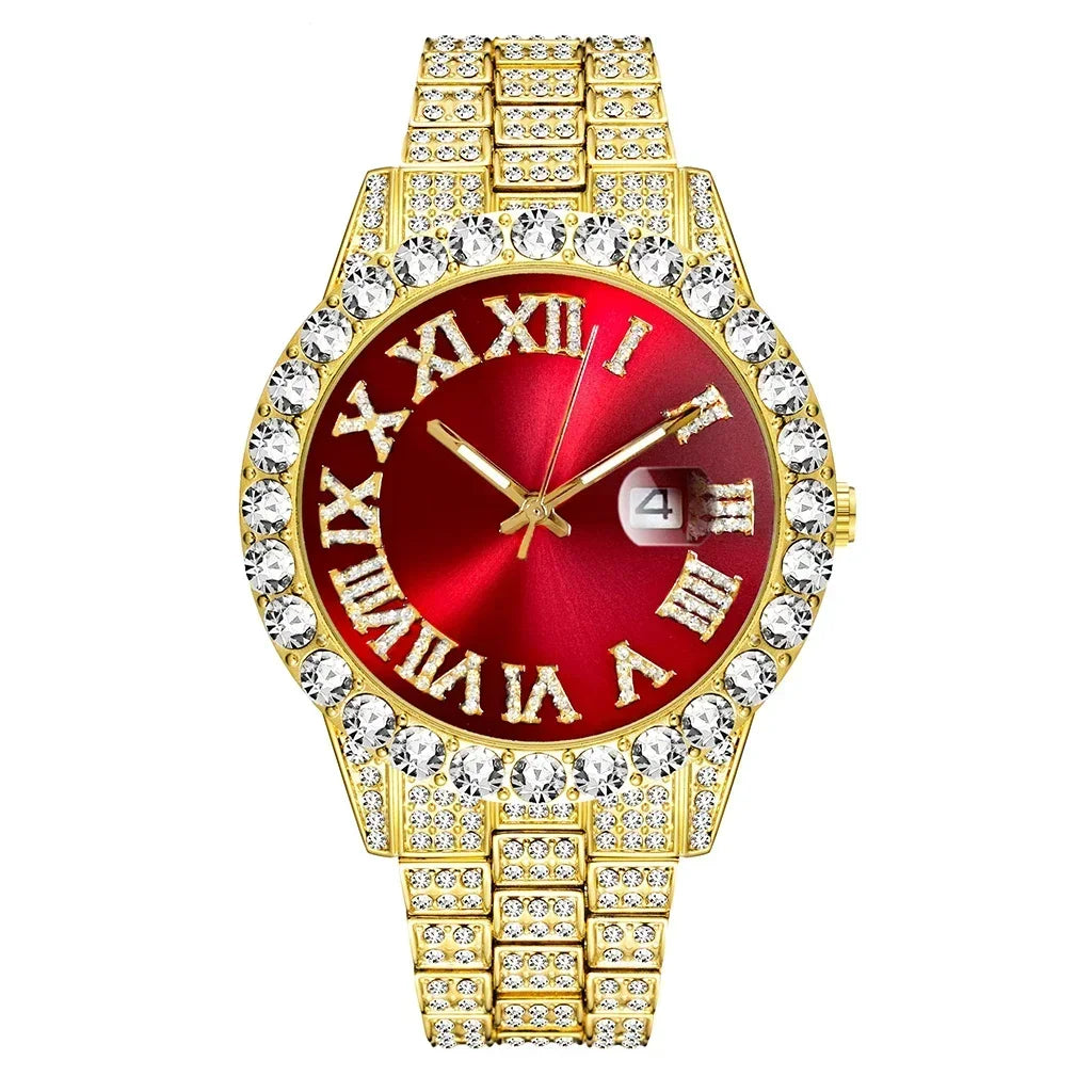 Watch Men Luxury Brand Full Diamond Mens Watches AAA CZ Quartz Men'S Watch Waterproof Hip Hop Male Clock Gift for Men