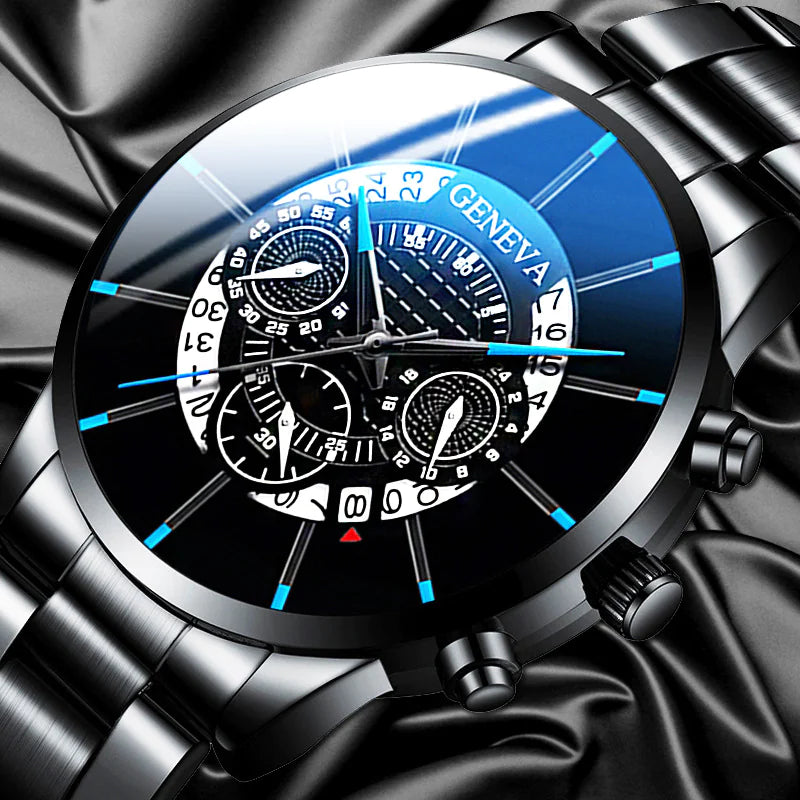Steel Band Calendar Quartz Watch