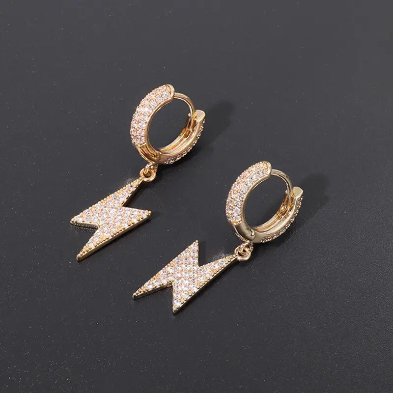 Iced Out Cz Hoop Earrings Premium Hypoallergenic Earrings Statement Mens Hip Hop Punk Rock Rapper Jewelry