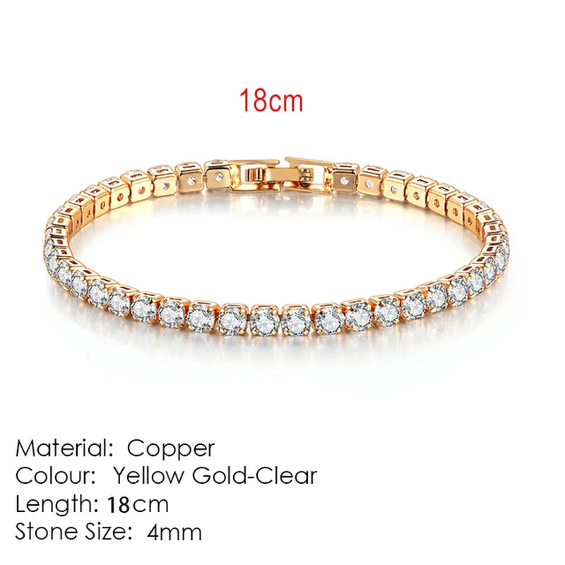 Fashion Multicolor Tennis Bracelet for Women 2.5/3/4/5Mm Zirconia Charm Designer Tennis Chain Men Bracelet Wedding Jewelry KC128
