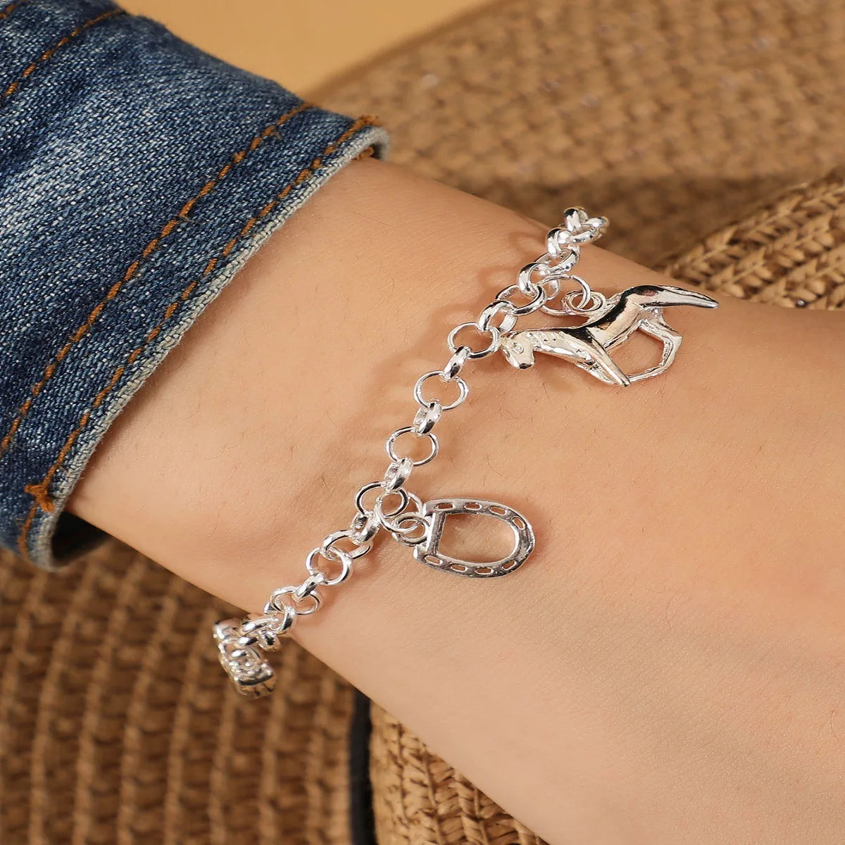 Men'S Fashion Double Chain Cross Hollow Wrist Bracelet Lobster Claw Buckle Stainless Steel Bracelet Hip Hop Punk Party Jewelry