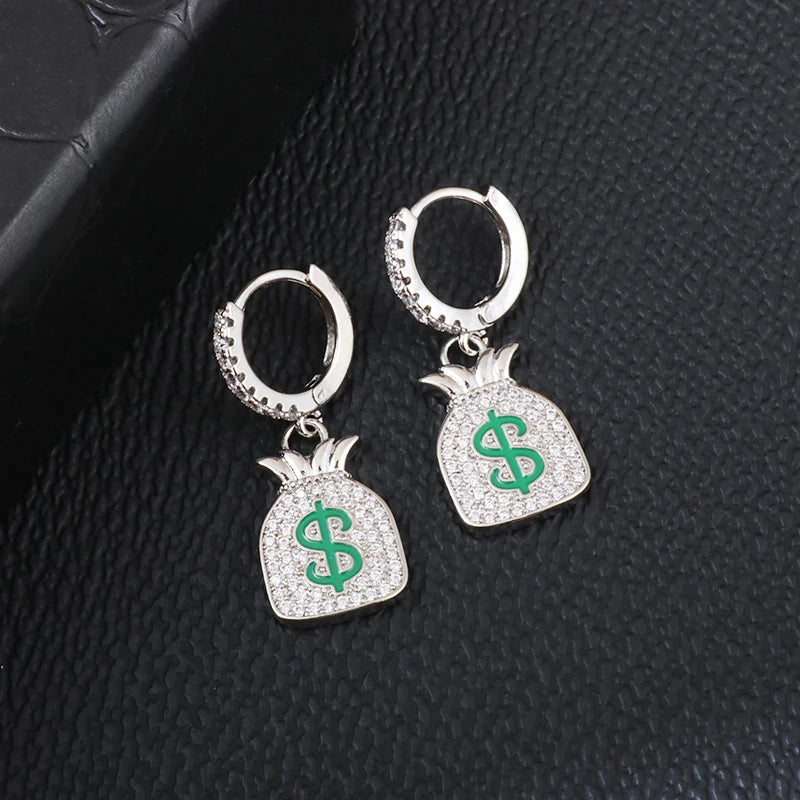 Iced Out Cz Hoop Earrings Premium Hypoallergenic Earrings Statement Mens Hip Hop Punk Rock Rapper Jewelry