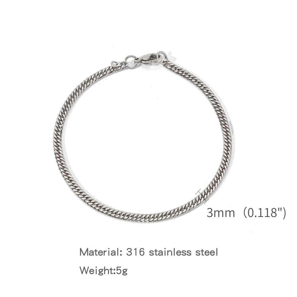 Simple Stainless Steel Silver Color NK Chain Bracelet for Men Hip Hop Jewelry Trendy Party Accessories Women Bracelet