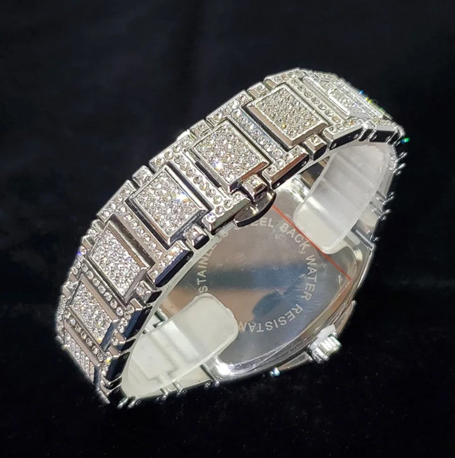 New Luxury Diamond Watch for Men Fashion Shiny Party Jewelry Watches Hip Hop Iced Out Bling Golden Relogio Masculino Dropshiping