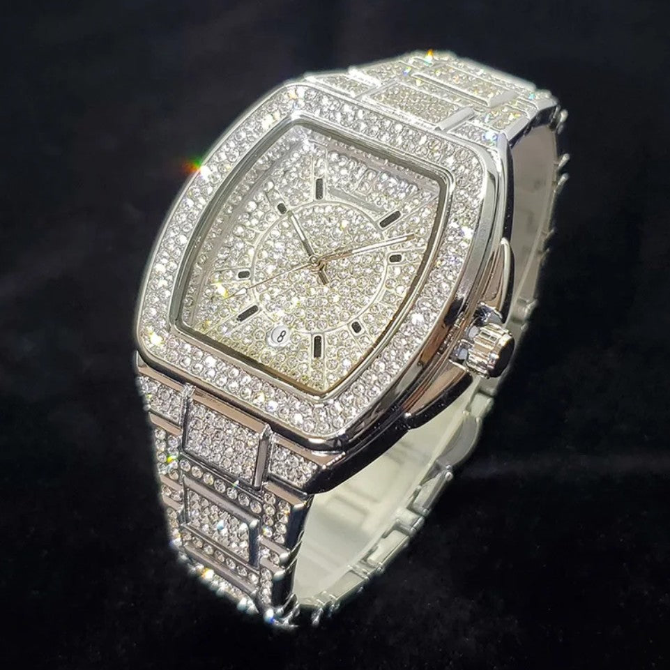 New Luxury Diamond Watch for Men Fashion Shiny Party Jewelry Watches Hip Hop Iced Out Bling Golden Relogio Masculino Dropshiping