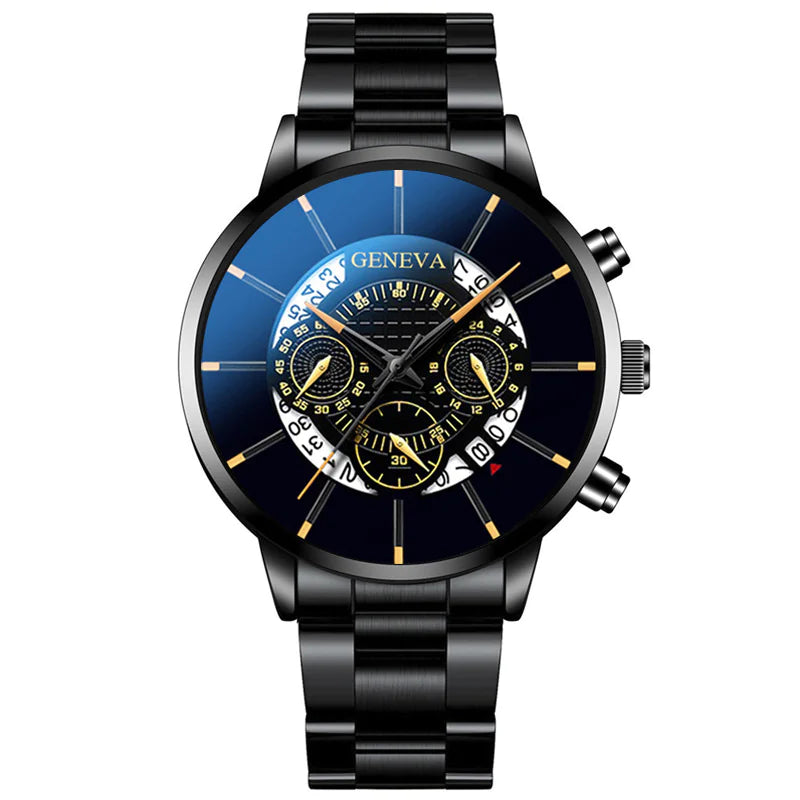 Steel Band Calendar Quartz Watch