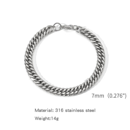 Simple Stainless Steel Silver Color NK Chain Bracelet for Men Hip Hop Jewelry Trendy Party Accessories Women Bracelet