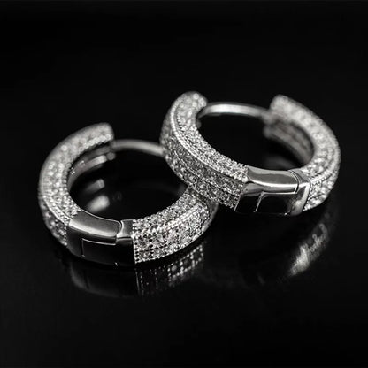 Iced Out Cz Hoop Earrings Premium Hypoallergenic Earrings Statement Mens Hip Hop Punk Rock Rapper Jewelry