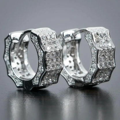 Iced Out Cz Hoop Earrings Premium Hypoallergenic Earrings Statement Mens Hip Hop Punk Rock Rapper Jewelry