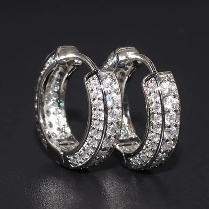 Iced Out Cz Hoop Earrings Premium Hypoallergenic Earrings Statement Mens Hip Hop Punk Rock Rapper Jewelry