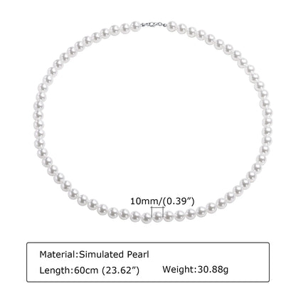 Pearl Necklace for Men,Modern Pearl Necklace, Men'S Necklace Pearl Jewelry,Gift for Men Women