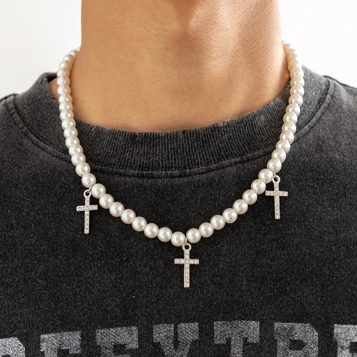 Baroque Simulated Pearls Long Tassel Pendant Necklace for Women Beaded Link Chain Necklace 2022 Trend Lariat Wedding Jewelry