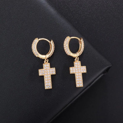 Iced Out Cz Hoop Earrings Premium Hypoallergenic Earrings Statement Mens Hip Hop Punk Rock Rapper Jewelry