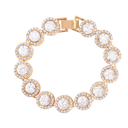 4Pcs Heart Geometry Cuban Link Bracelet for Women Girls Clustered Tennis Layered Hand Chain Set Jewelry Fashion Gift