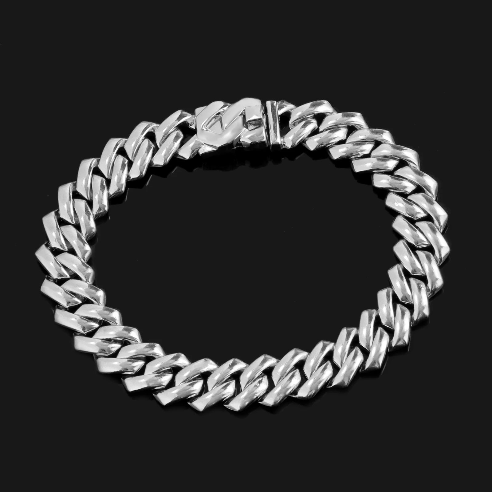 Summer 14MM Chunky Cuban Anklet for Women Gold-Plated Rhombus Cuban Link Chain Anklets Beach Sandals Jewelry New