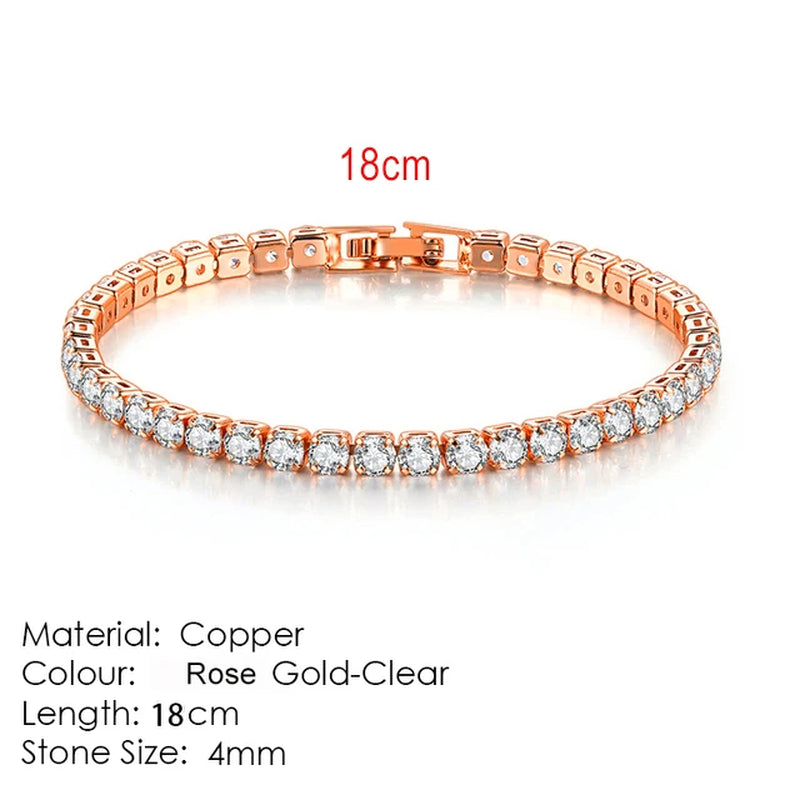 Fashion Multicolor Tennis Bracelet for Women 2.5/3/4/5Mm Zirconia Charm Designer Tennis Chain Men Bracelet Wedding Jewelry KC128