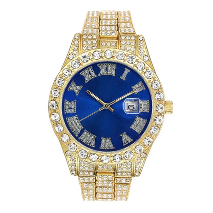 Watch Men Luxury Brand Full Diamond Mens Watches AAA CZ Quartz Men'S Watch Waterproof Hip Hop Male Clock Gift for Men