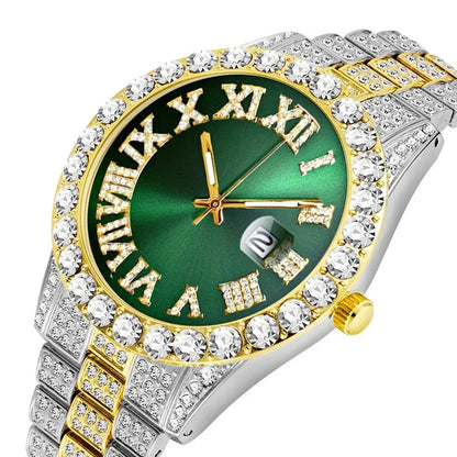 Watch Men Luxury Brand Full Diamond Mens Watches AAA CZ Quartz Men'S Watch Waterproof Hip Hop Male Clock Gift for Men