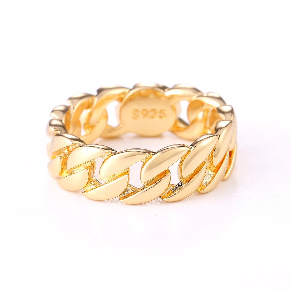 Metallic Chain Rings Men and Women Simple Design Hip Hop Party Cool Accessories Versatile Punk Style Jewelry Couple Rings