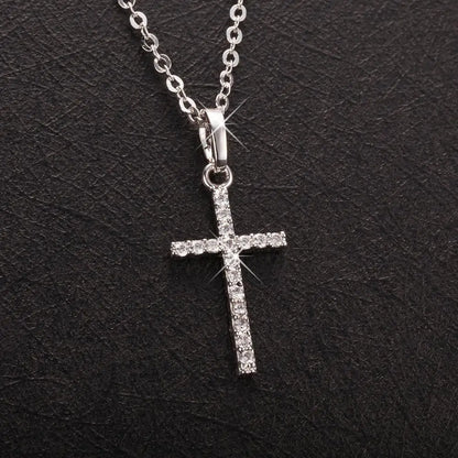 Fashion Female Cross Pendants Dropshipping Gold Black Color Crystal Jesus Cross Pendant Necklace Jewelry for Men/Women Wholesale