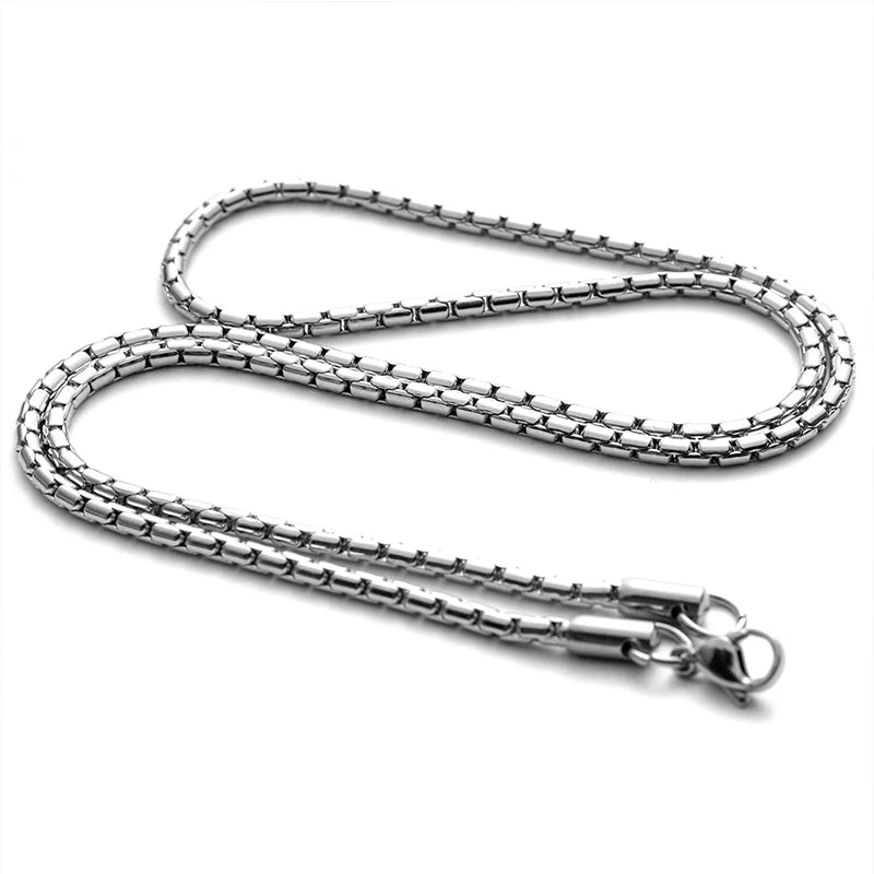 Men Necklace 2020 Stainless Steel Neck Chain for Men Cuban Link Chain Wholesale Accessories Lobster Chain Simple Buckle