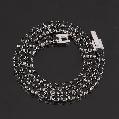 316L 4Mm Stainless Steel Necklace for Women Men'S Hip Hop Tennis Chain Necklaces Color Crystal Zircon Choker Necklace Jewelry