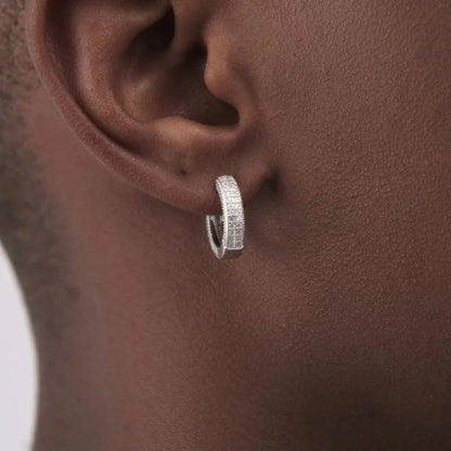 Iced Out Cz Hoop Earrings Premium Hypoallergenic Earrings Statement Mens Hip Hop Punk Rock Rapper Jewelry