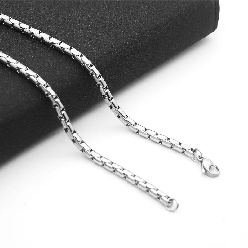 Men Necklace 2020 Stainless Steel Neck Chain for Men Cuban Link Chain Wholesale Accessories Lobster Chain Simple Buckle