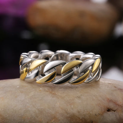 Metallic Chain Rings Men and Women Simple Design Hip Hop Party Cool Accessories Versatile Punk Style Jewelry Couple Rings