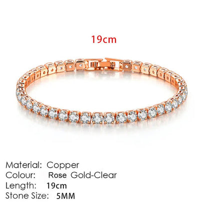 Fashion Multicolor Tennis Bracelet for Women 2.5/3/4/5Mm Zirconia Charm Designer Tennis Chain Men Bracelet Wedding Jewelry KC128