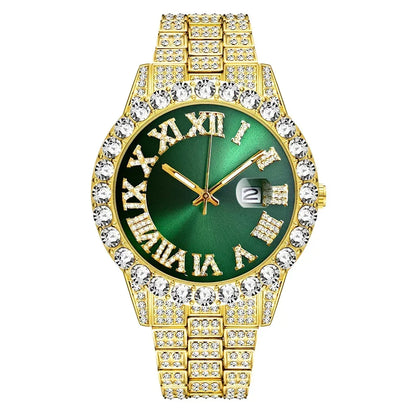 Watch Men Luxury Brand Full Diamond Mens Watches AAA CZ Quartz Men'S Watch Waterproof Hip Hop Male Clock Gift for Men