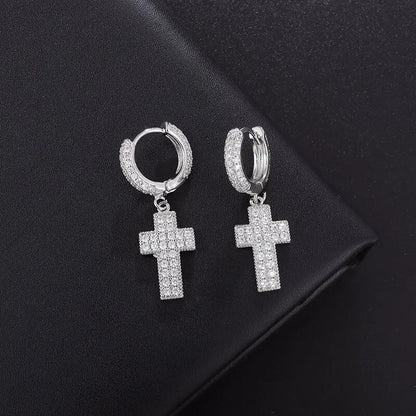 Iced Out Cz Hoop Earrings Premium Hypoallergenic Earrings Statement Mens Hip Hop Punk Rock Rapper Jewelry