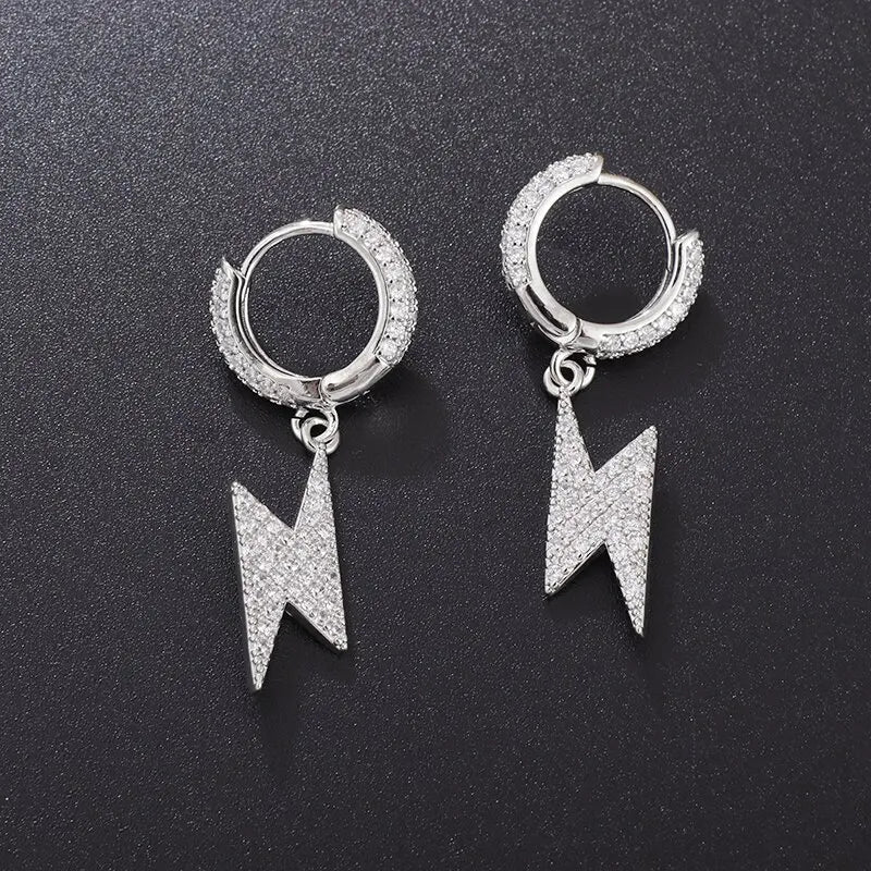 Iced Out Cz Hoop Earrings Premium Hypoallergenic Earrings Statement Mens Hip Hop Punk Rock Rapper Jewelry