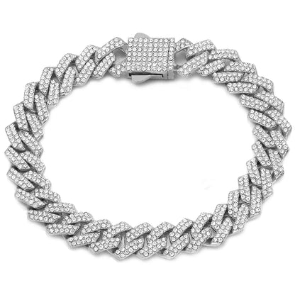 Summer 14MM Chunky Cuban Anklet for Women Gold-Plated Rhombus Cuban Link Chain Anklets Beach Sandals Jewelry New